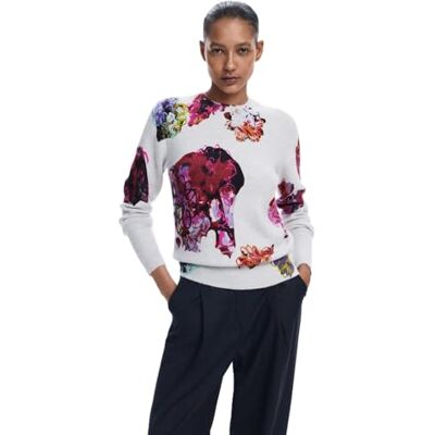 Desigual Woman Flat Knit Thick Gauge Pullover Sudadera, Azul, S para Mujer Desigual Woman Flat Knit Thick Gauge Pullover Sudadera, Azul, S para Mujer
