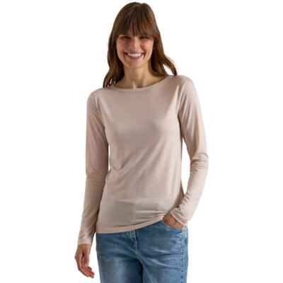 Cecil 3231457 Camiseta de Manga Larga en Color Liso con Cuello Boat Mujer Cecil 3231457 Camiseta de Manga Larga en Color Liso con Cuello Boat Mujer