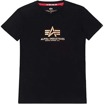 Alpha New Basic T Wmn Foil Print para Mujer, Talla S, Color Black/Gold Alpha New Basic T Wmn Foil Print para Mujer, Talla S, Color Black/Gold