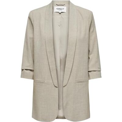 ONLY Onlelly 3/4 Life Blazer TLR Noos, Blazer Mujer, White Pepper, 42 ONLY Onlelly 3/4 Life Blazer TLR Noos, Blazer Mujer, White Pepper, 42