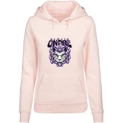 Tee Sudadera con Capucha de Las Mujeres, 65% Algodón 35% Poliéster, Rosa, L Tee Sudadera con Capucha de Las Mujeres, 65% Algodón 35% Poliéster, Rosa, L