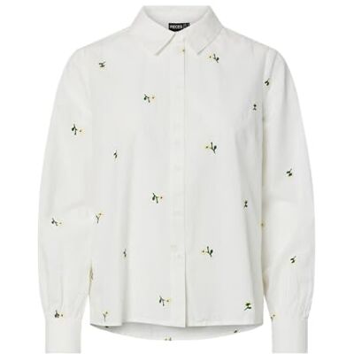 PIECES Shirt Pcgeneva LS Camiseta Wvn BC, Cloud Dancer, L Mujeres PIECES Shirt Pcgeneva LS Camiseta Wvn BC, Cloud Dancer, L Mujeres