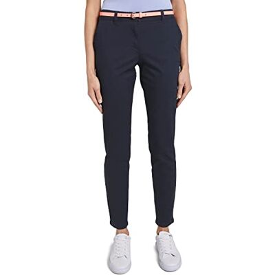 TOM TAILOR Señoras Chino Slim Pantalón con cinturón 1008380, 10668 Sky Captain Blue, 32W / 32L TOM TAILOR Señoras Chino Slim Pantalón con cinturón 1008380, 10668 Sky Captain Blue, 32W / 32L