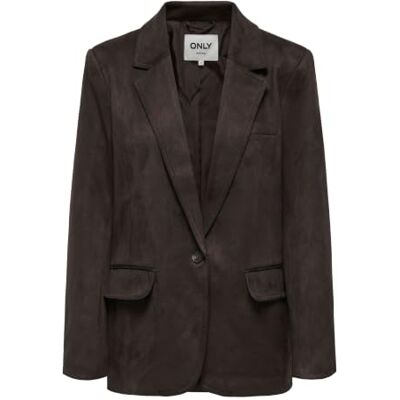 ONLY Onlina Life L/S Faux Suede Blazer TLR, Pastel de Chocolate, 40 Mujeres ONLY Onlina Life L/S Faux Suede Blazer TLR, Pastel de Chocolate, 40 Mujeres