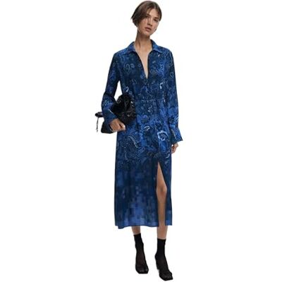 Desigual Vest_CAMISEROLICUAD Casual Dress, Azul, L Women's Desigual Vest_CAMISEROLICUAD Casual Dress, Azul, L Women's
