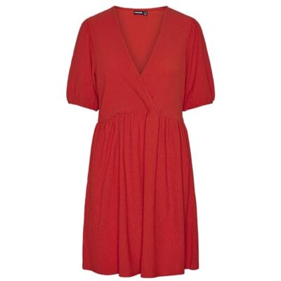 PIECES Pcluna SS V-Neck Short Dress Sa BC Vestido de Verano Mujer (Pack de 1) PIECES Pcluna SS V-Neck Short Dress Sa BC Vestido de Verano Mujer (Pack de 1)