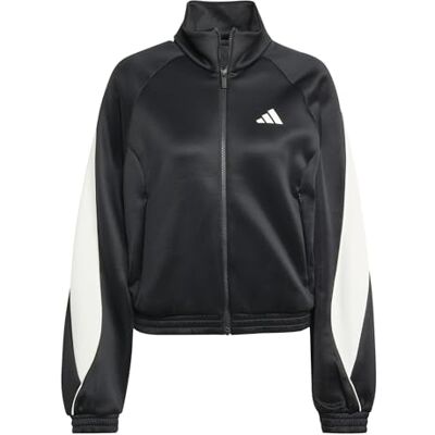 Adidas Mujer Stadium Tracktop Sweatshirt, Black/Off White, XXL Adidas Mujer Stadium Tracktop Sweatshirt, Black/Off White, XXL