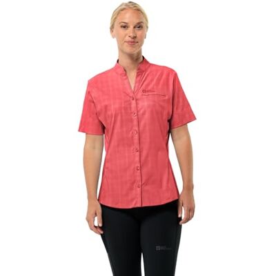 Jack Wolfskin Norbo S/S Shirt W Blusa, Rojo Brillante a Cuadros, XS Mujer, Rojo Brillante A Cuadros, XS Jack Wolfskin Norbo S/S Shirt W Blusa, Rojo Brillante a Cuadros, XS Mujer, Rojo Brillante A Cuadros, XS