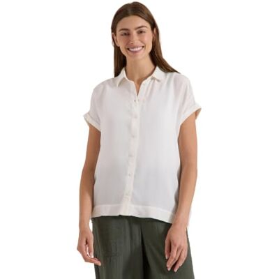 Cecil Blusa de Manga Corta en Monocolor Vainilla Blanco XS Cecil Blusa de Manga Corta en Monocolor Vainilla Blanco XS