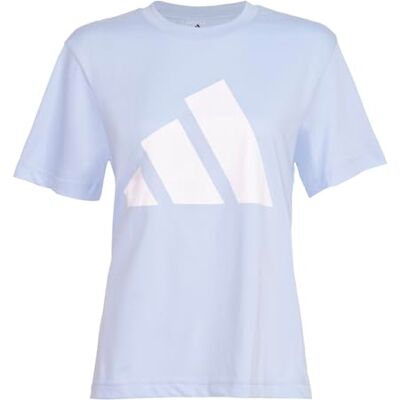 Adidas Mujer Essentials Big Logo Cotton Shirt, Glow Blue/White, L Adidas Mujer Essentials Big Logo Cotton Shirt, Glow Blue/White, L