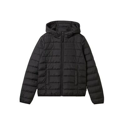 TOM TAILOR Denim Abrigo Acolchado Ligero con Capucha, 14482-deep Black, M para Mujer TOM TAILOR Denim Abrigo Acolchado Ligero con Capucha, 14482-deep Black, M para Mujer