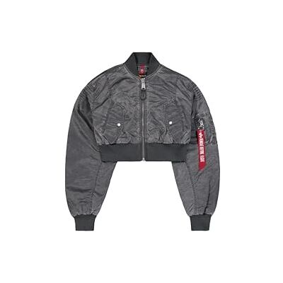 Alpha MA-1 Vintage Cropped Light Bomber Chaqueta para mujer Vintage Grey L Alpha MA-1 Vintage Cropped Light Bomber Chaqueta para mujer Vintage Grey L