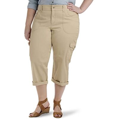 Lee Pantalón Capri Cargo Austyn de Ajuste Relajado para Mujer, Café, 48/Grandes M Lee Pantalón Capri Cargo Austyn de Ajuste Relajado para Mujer, Café, 48/Grandes M