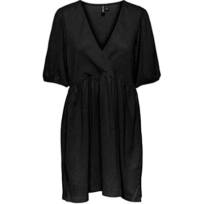 PIECES Pcluna SS V-Neck Short Dress Sa BC Vestido de Verano, Negro, S para Mujer PIECES Pcluna SS V-Neck Short Dress Sa BC Vestido de Verano, Negro, S para Mujer