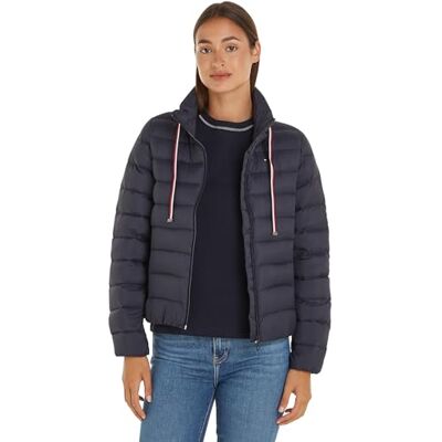Tommy Hilfiger Cazadora de Plumas para Mujer Packable Padded Jacket Chaqueta de Invierno, Azul (Desert Sky), L Tommy Hilfiger Cazadora de Plumas para Mujer Packable Padded Jacket Chaqueta de Invierno, Azul (Desert Sky), L