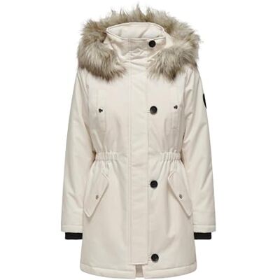 ONLY ONLIRIS Fur Winter Parka CC 2023 OTW, Parka Corta Mujer, Eggnog/Detail:Nature Fur, M ONLY ONLIRIS Fur Winter Parka CC 2023 OTW, Parka Corta Mujer, Eggnog/Detail:Nature Fur, M