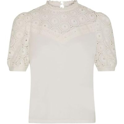 Morgan Camiseta manga corta bordada Blanco S Morgan Camiseta manga corta bordada Blanco S
