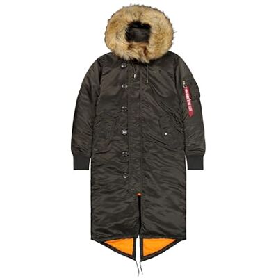 Alpha Long Fishtail Chaqueta Polar para mujer Black Olive XL Alpha Long Fishtail Chaqueta Polar para mujer Black Olive XL