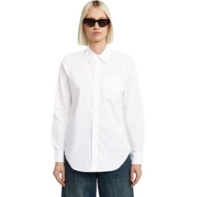 G-STAR Camisa Slim Poplin Long Sleeve para Mujer, Blanco (white -D321-110), L G-STAR Camisa Slim Poplin Long Sleeve para Mujer, Blanco (white -D321-110), L