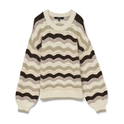 VERO MODA Vmdoja LS Sudadera con Cuello Redondo para Mujer, Abedul., S VERO MODA Vmdoja LS Sudadera con Cuello Redondo para Mujer, Abedul., S