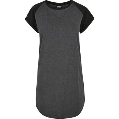 Urban Classics Ladies Contrast Raglan tee Dress Mujer Vestido Corto Negro/Gris Urban Classics Ladies Contrast Raglan tee Dress Mujer Vestido Corto Negro/Gris