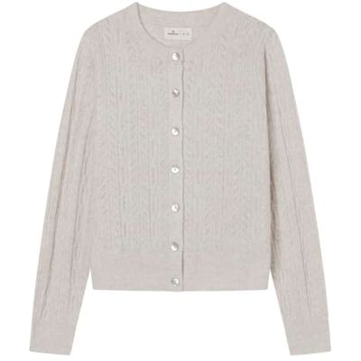 SPRINGFIELD Cardigan Pointelle with Front Buttons, White, XS para Mujer SPRINGFIELD Cardigan Pointelle with Front Buttons, White, XS para Mujer