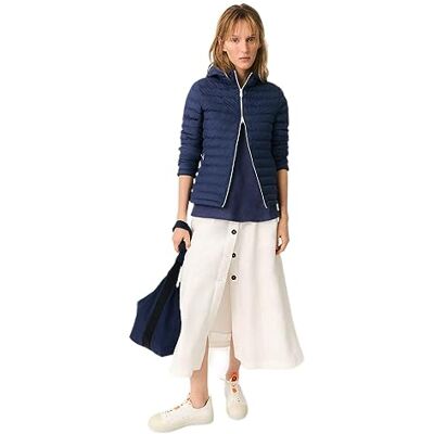 ECOALF Abrigo Mujer Atlanticalf, de Poliéster Reciclado, con Cuello Redondo, Relleno de Fellex, Ultraligero y Cómodo, Chaqueta Mujer, Talla S, Color Azul Índigo ECOALF Abrigo Mujer Atlanticalf, de Poliéster Reciclado, con Cuello Redondo, Relleno de Fellex, Ultraligero y Cómodo, Chaqueta Mujer, Talla S, Color Azul Índigo