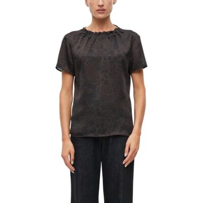 s.Oliver Bernd freier GmbH & co. kg/ Blusa con Pliegues para Mujer, Brown Allover Print, 50 s.Oliver Bernd freier GmbH & co. kg/ Blusa con Pliegues para Mujer, Brown Allover Print, 50
