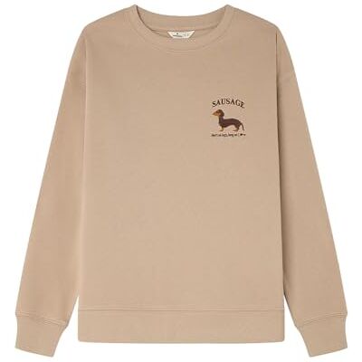 SPRINGFIELD Dogs Round Neck Sweatshirt, Brown, S para Mujer SPRINGFIELD Dogs Round Neck Sweatshirt, Brown, S para Mujer