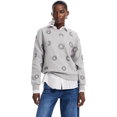 Desigual Sudadera de Manga Larga para Mujer, Negro, M Desigual Sudadera de Manga Larga para Mujer, Negro, M