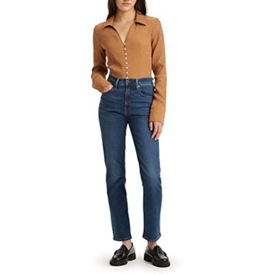 Levi's 724 High Rise Straight, Vaqueros Mujer, Blue Wave Dark, 26W / 32L Levi's 724 High Rise Straight, Vaqueros Mujer, Blue Wave Dark, 26W / 32L