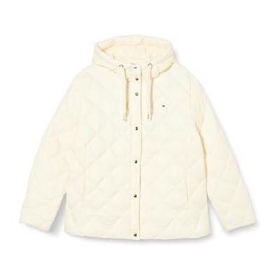 Tommy Hilfiger Cazadora acolchada Mujer Curve Classic Chaqueta de entretiempo, Blanco (Calico), 54 Tommy Hilfiger Cazadora acolchada Mujer Curve Classic Chaqueta de entretiempo, Blanco (Calico), 54