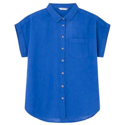 SPRINGFIELD SPRINGFILED Blusa Bolsillo M/C Algodón, Blusa Mujer, Blue, 34 SPRINGFIELD SPRINGFILED Blusa Bolsillo M/C Algodón, Blusa Mujer, Blue, 34