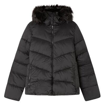 SPRINGFIELD Short Sorona Puffed Jacket Pockets, Front Zipper, Hood with Fur AT Edge and Inside Waist GARTHERING Chaqueta Abolojada, Negro, XL para Mujer SPRINGFIELD Short Sorona Puffed Jacket Pockets, Front Zipper, Hood with Fur AT Edge and Inside Waist GARTHERING Chaqueta Abolojada, Negro, XL para Mujer