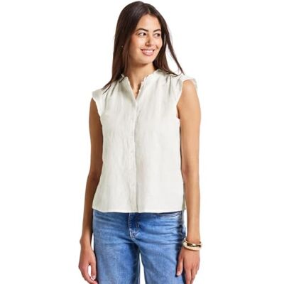 Street One A345733 Blusa de Lino con Volantes, Blanco Crudo, 46 Mujeres Street One A345733 Blusa de Lino con Volantes, Blanco Crudo, 46 Mujeres
