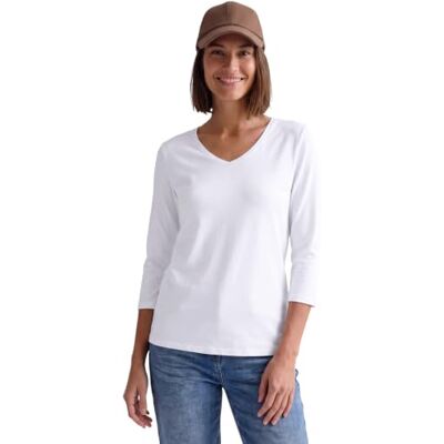 Cecil 3232333 Camiseta de Manga 3/4 en Color Liso con Cuello en V Mujer Cecil 3232333 Camiseta de Manga 3/4 en Color Liso con Cuello en V Mujer