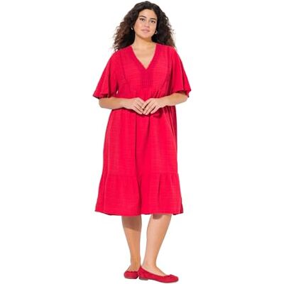 Ulla Popken Volant-Kleid Mit V-Ausschnitt Vestido Volante con Cuello en V Mujer (Pack de 1) Ulla Popken Volant-Kleid Mit V-Ausschnitt Vestido Volante con Cuello en V Mujer (Pack de 1)