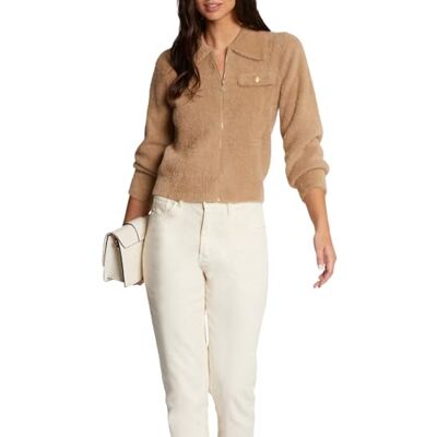 Morgan Pull Chaqueta con Cuello, marrón Claro, M Morgan Pull Chaqueta con Cuello, marrón Claro, M