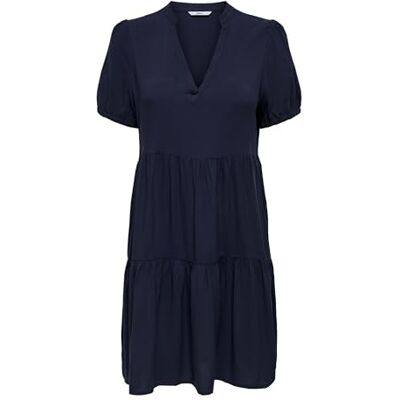 ONLY Onlnova Life S/S Thea Dress Solid Ptm Vestido de Verano, Azul Oscuro, S para Mujer ONLY Onlnova Life S/S Thea Dress Solid Ptm Vestido de Verano, Azul Oscuro, S para Mujer