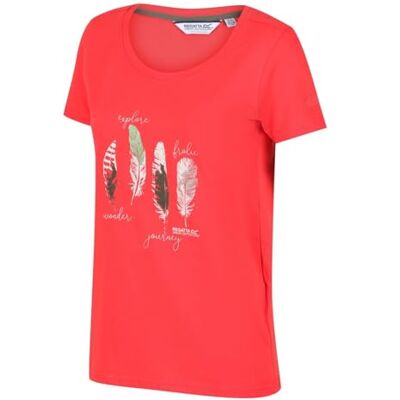 Regatta Filandra IV Camiseta De Manga Corta con Estampado Gráfico De Algodón Coolweave T-Shirts/Polos/Vests, Mujer, Red Sky, 18 Regatta Filandra IV Camiseta De Manga Corta con Estampado Gráfico De Algodón Coolweave T-Shirts/Polos/Vests, Mujer, Red Sky, 18