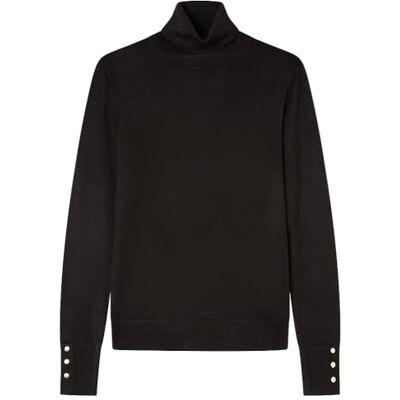 SPRINGFIELD Turtle Neck Viscose and Nylon Sweater Sudadera De Cuello Alto, Negro, XL para Mujer SPRINGFIELD Turtle Neck Viscose and Nylon Sweater Sudadera De Cuello Alto, Negro, XL para Mujer