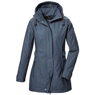 G.I.G.A. DX Mujer Parka softshell/chaqueta softshell con capucha con cremallera GW 22 WMN SFTSHLL PRK, stahlblau, 44, G.I.G.A. DX Mujer Parka softshell/chaqueta softshell con capucha con cremallera GW 22 WMN SFTSHLL PRK, stahlblau, 44,