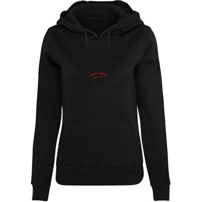 Tee Sudadera con Capucha de Las Mujeres, 65% Algodón 35% Poliéster, Negro, L Tee Sudadera con Capucha de Las Mujeres, 65% Algodón 35% Poliéster, Negro, L