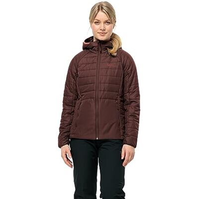 Jack Wolfskin Lapawa Ins Sudadera con capucha para mujer, color oscuro, Dark Maroon., XS Jack Wolfskin Lapawa Ins Sudadera con capucha para mujer, color oscuro, Dark Maroon., XS
