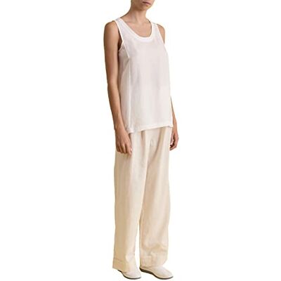 ECOALF Blusa Mujer Emmalf, de Tirantes, Lino, Corte Regular, Shirt Mujer, Top Básico, Talla L, Color Crema ECOALF Blusa Mujer Emmalf, de Tirantes, Lino, Corte Regular, Shirt Mujer, Top Básico, Talla L, Color Crema