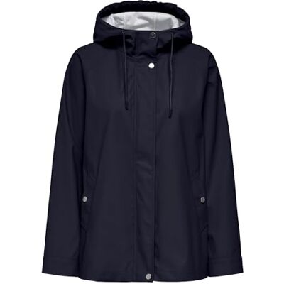 ONLY Short Raincoat Onlelisa Otw-Abrigo Impermeable Corto, Azul Oscuro, L Mujeres ONLY Short Raincoat Onlelisa Otw-Abrigo Impermeable Corto, Azul Oscuro, L Mujeres