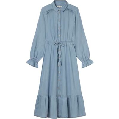 SPRINGFIELD SPRINGFILED Vestido Midi Vaquero Volantes Tencel, Vestido Mujer, blue, 34 SPRINGFIELD SPRINGFILED Vestido Midi Vaquero Volantes Tencel, Vestido Mujer, blue, 34