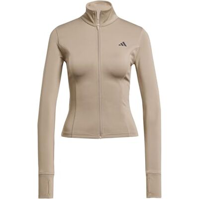 Adidas Donna Workout Essentials Zip Through Jacket, Chalky Brown, M Adidas Donna Workout Essentials Zip Through Jacket, Chalky Brown, M