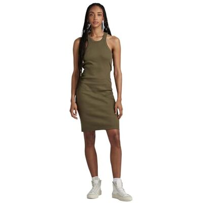 G-STAR Para Mujer Vestido Slim Ribbed Tank, Verde (dk Shamrock -D289-7159), L G-STAR Para Mujer Vestido Slim Ribbed Tank, Verde (dk Shamrock -D289-7159), L