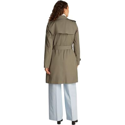 Tommy Hilfiger Gabardina Mujer Cotton Slim Fit corta, Marrón (Tundra Brown), 44 Tommy Hilfiger Gabardina Mujer Cotton Slim Fit corta, Marrón (Tundra Brown), 44